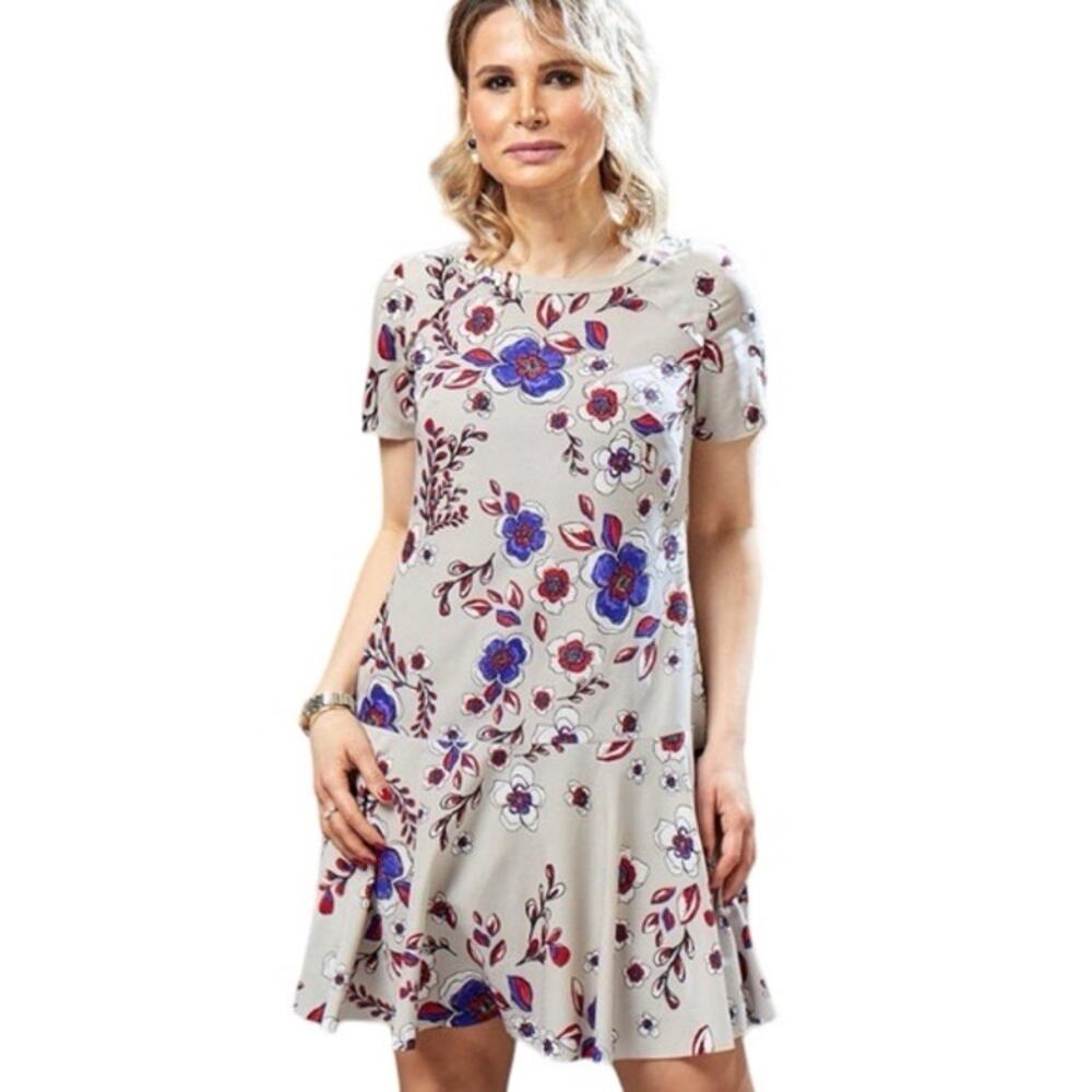 Banana Republic Floral Multicolor Print Short Sleeve Dress Size 2